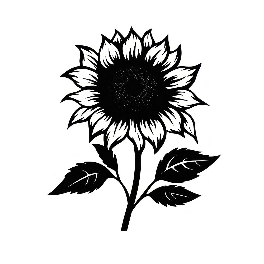 Sunflower silhouette art illustrated blossom.