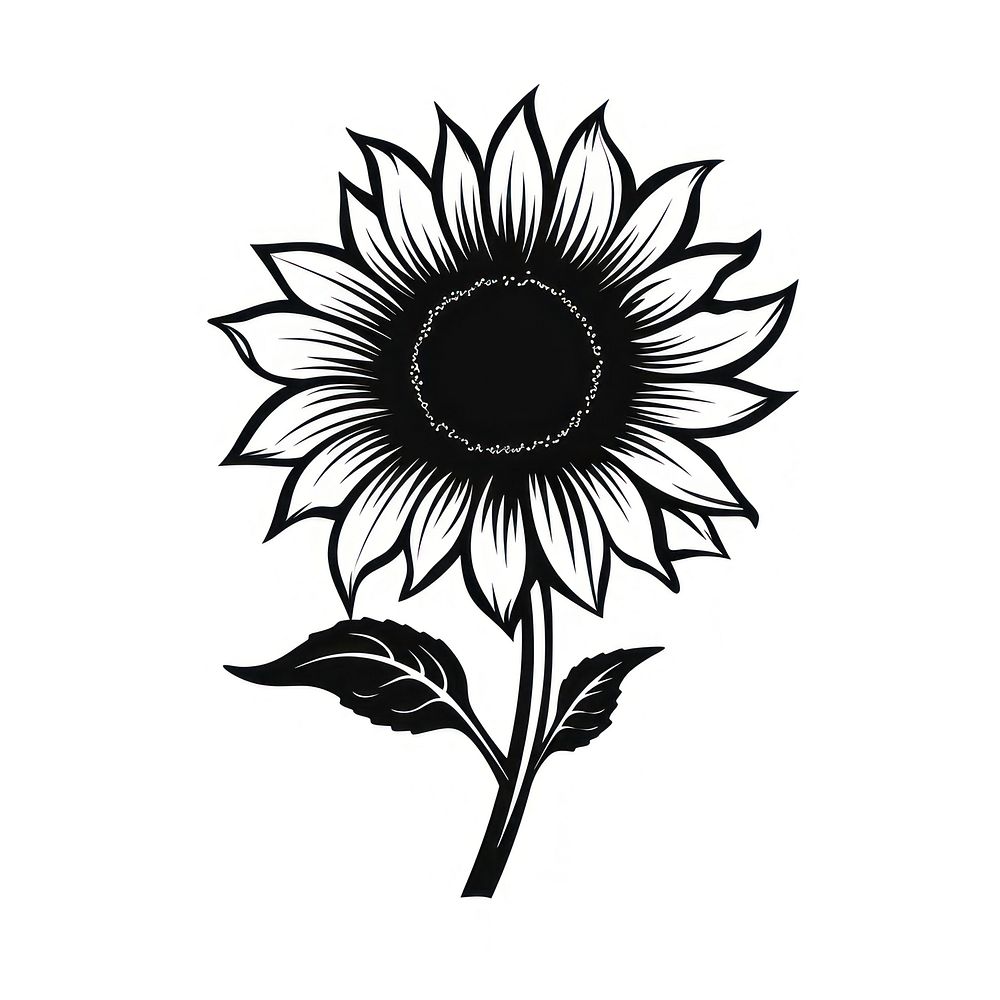 Sunflower silhouette art illustrated blossom.