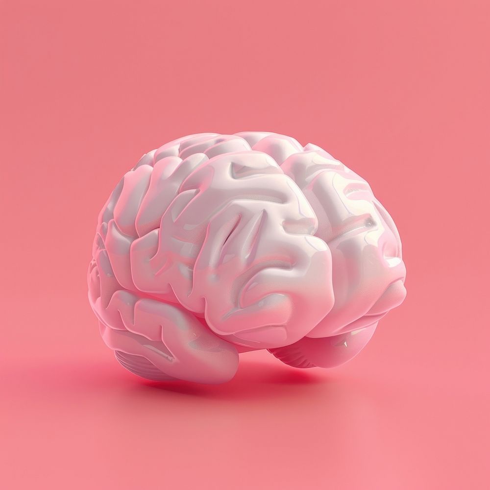 3D illustration of a brain dessert person cream.