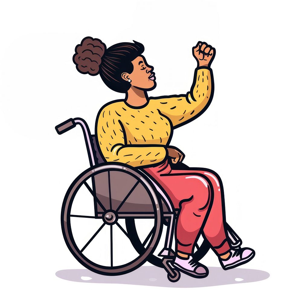 Woman in wheelchair furniture machine person.