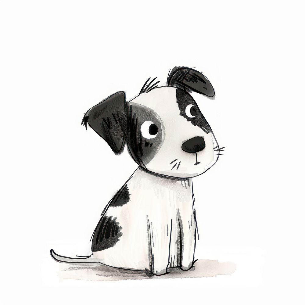 Art dog illustrated drawing.