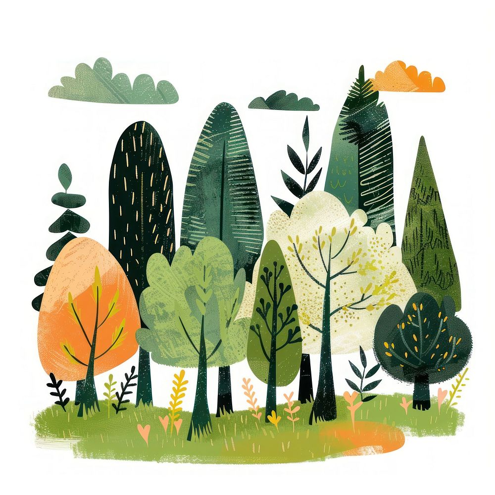 Art illustrated vegetation painting.