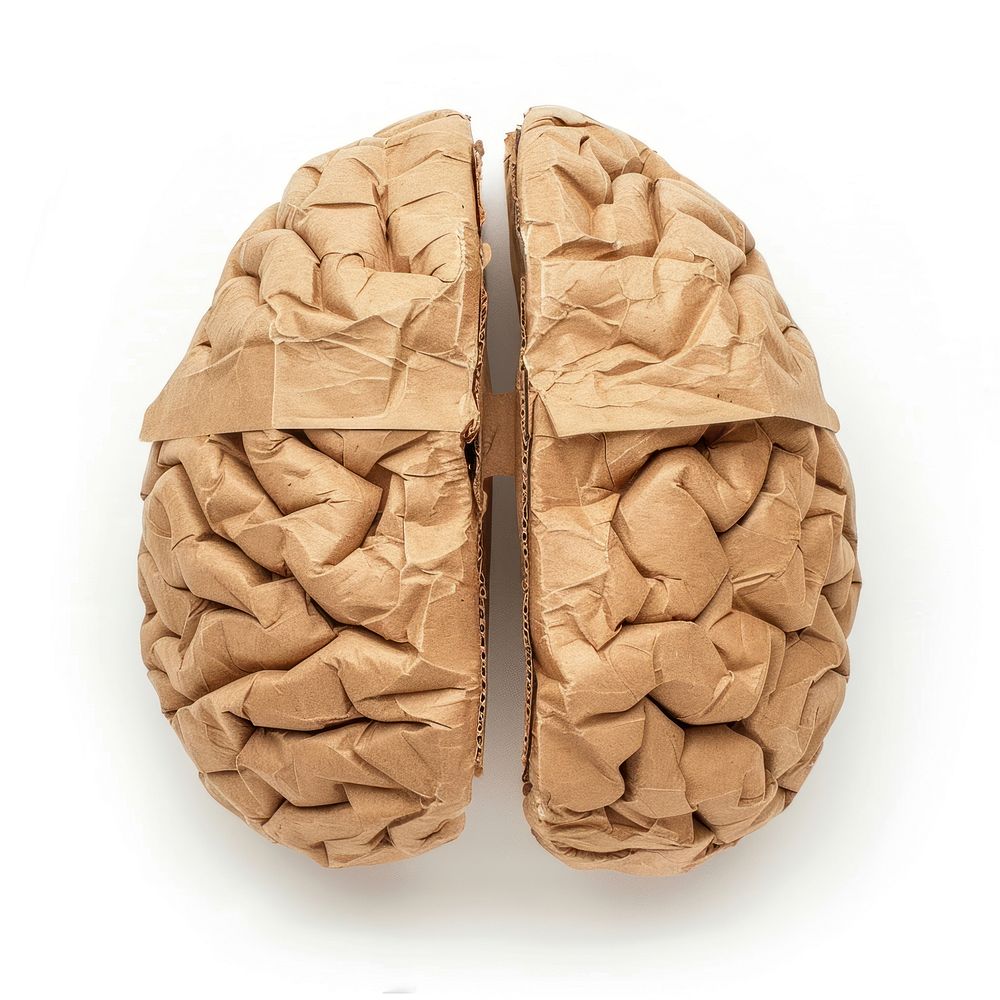 Brain made with cardboard vegetable clothing footwear.