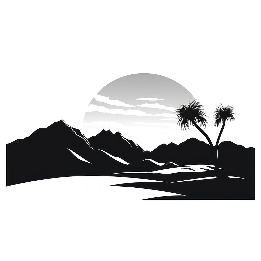 Desert silhouette clip art arecaceae landscape outdoors.