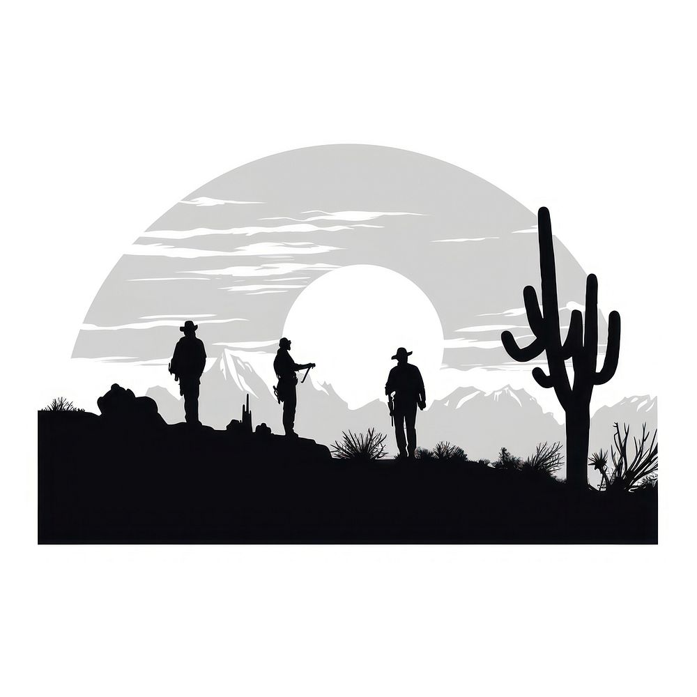 Desert silhouette clip art photography hunting person.