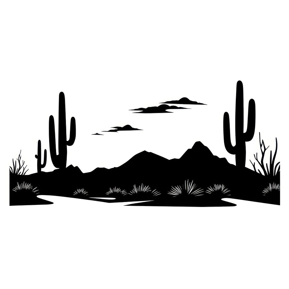 Desert silhouette clip art cactus plant.
