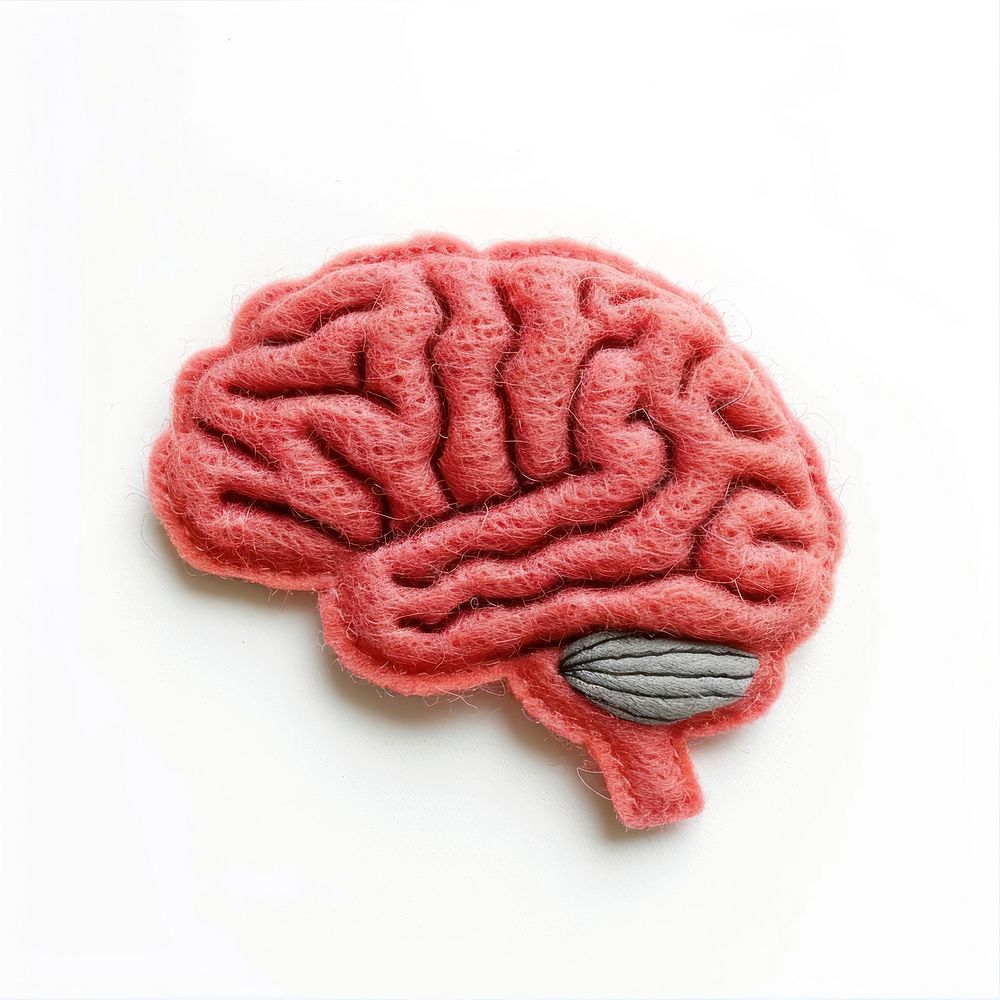 Felt stickers of a single brain accessories accessory outdoors.