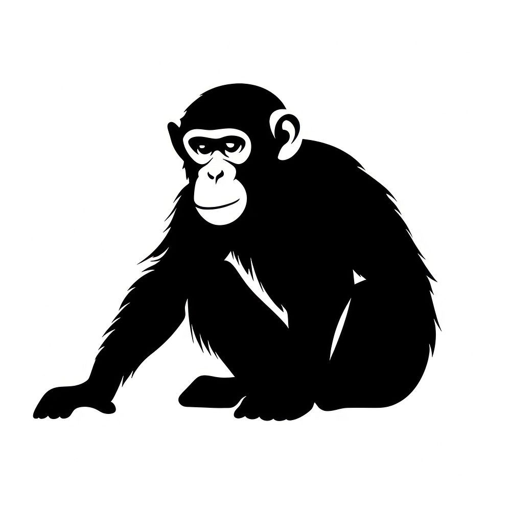 Monkey silhouette clip art wildlife animal mammal.
