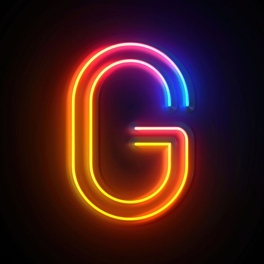 Line neon of 6g icon light disk.