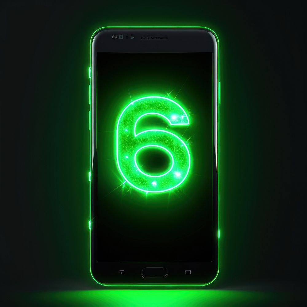 Line neon of 6g icon phone electronics light.