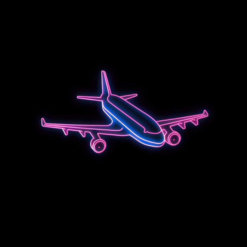 Line neon of airplane icon astronomy outdoors lighting.