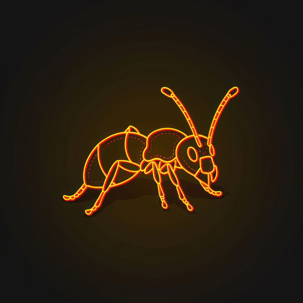 Line neon of ant icon invertebrate andrena lobster.