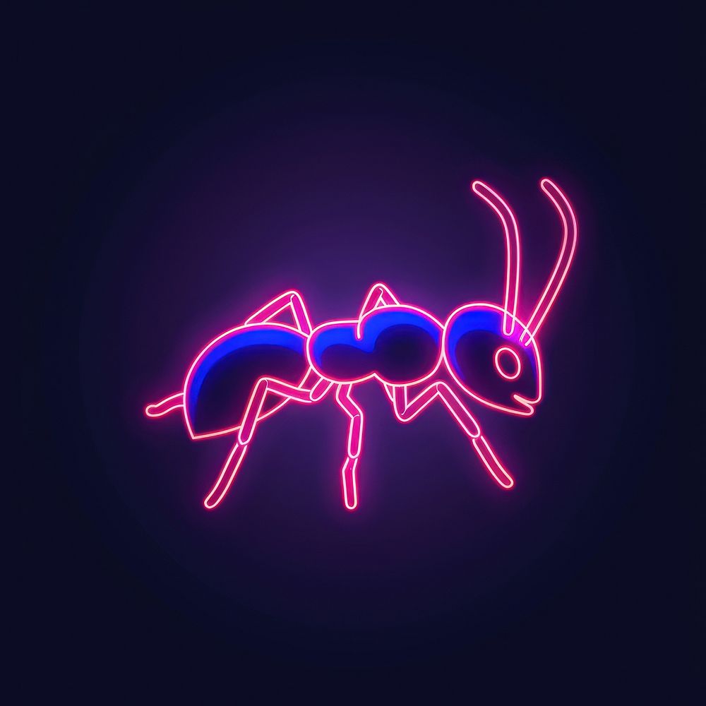 Line neon of ant icon astronomy outdoors purple.