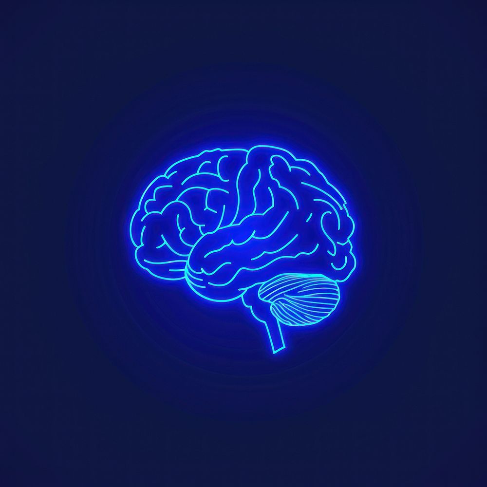 Line neon of brain icon astronomy outdoors nature.