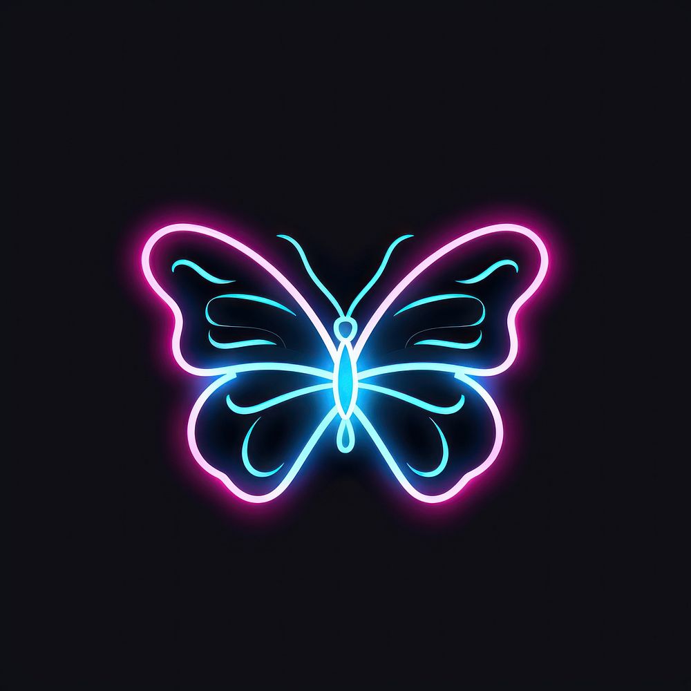 Line neon of butterfly icon astronomy outdoors nature.