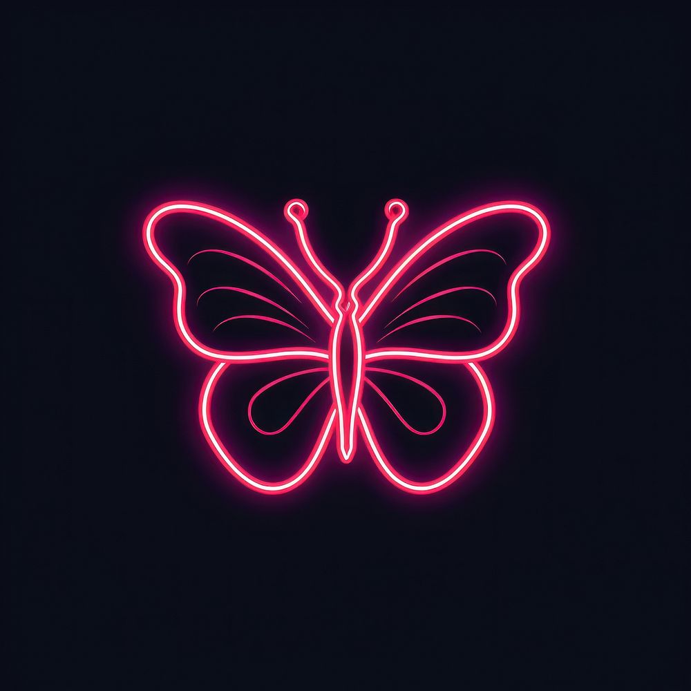 Line neon of butterfly icon chandelier fireworks purple.
