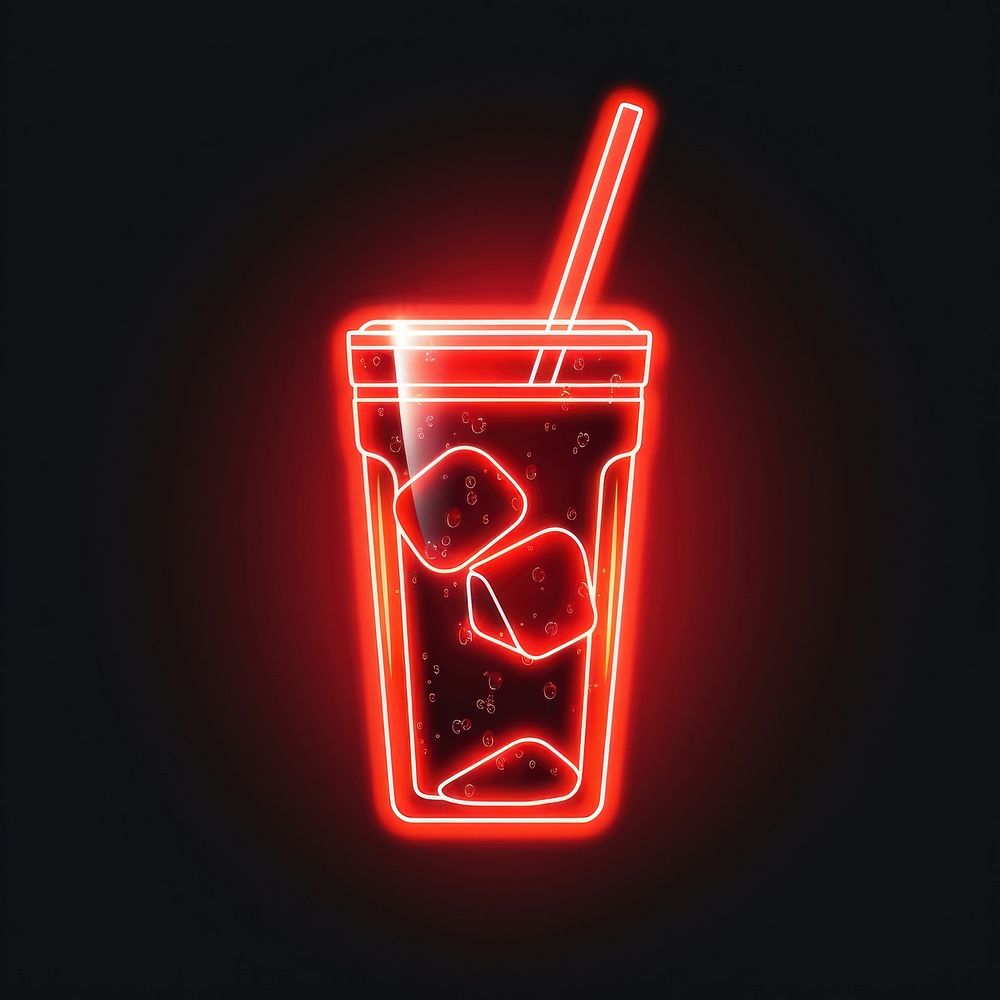 Line neon of cola icon dynamite weaponry beverage.