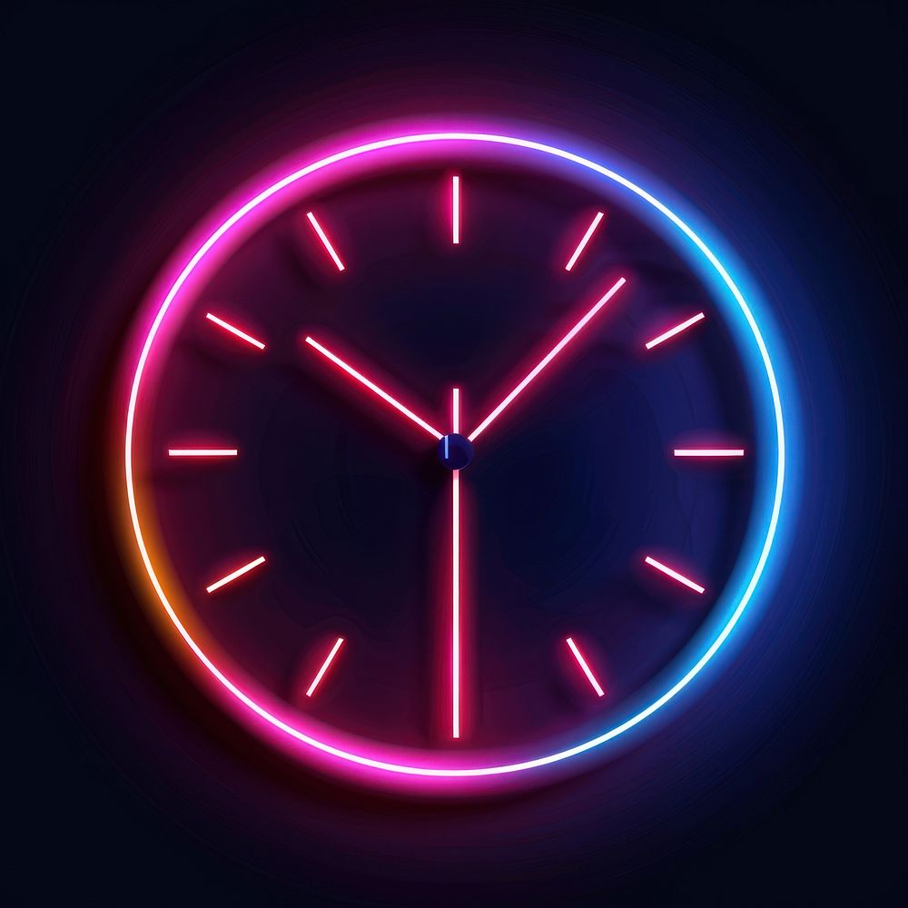 Line neon of clock icon astronomy outdoors nature.