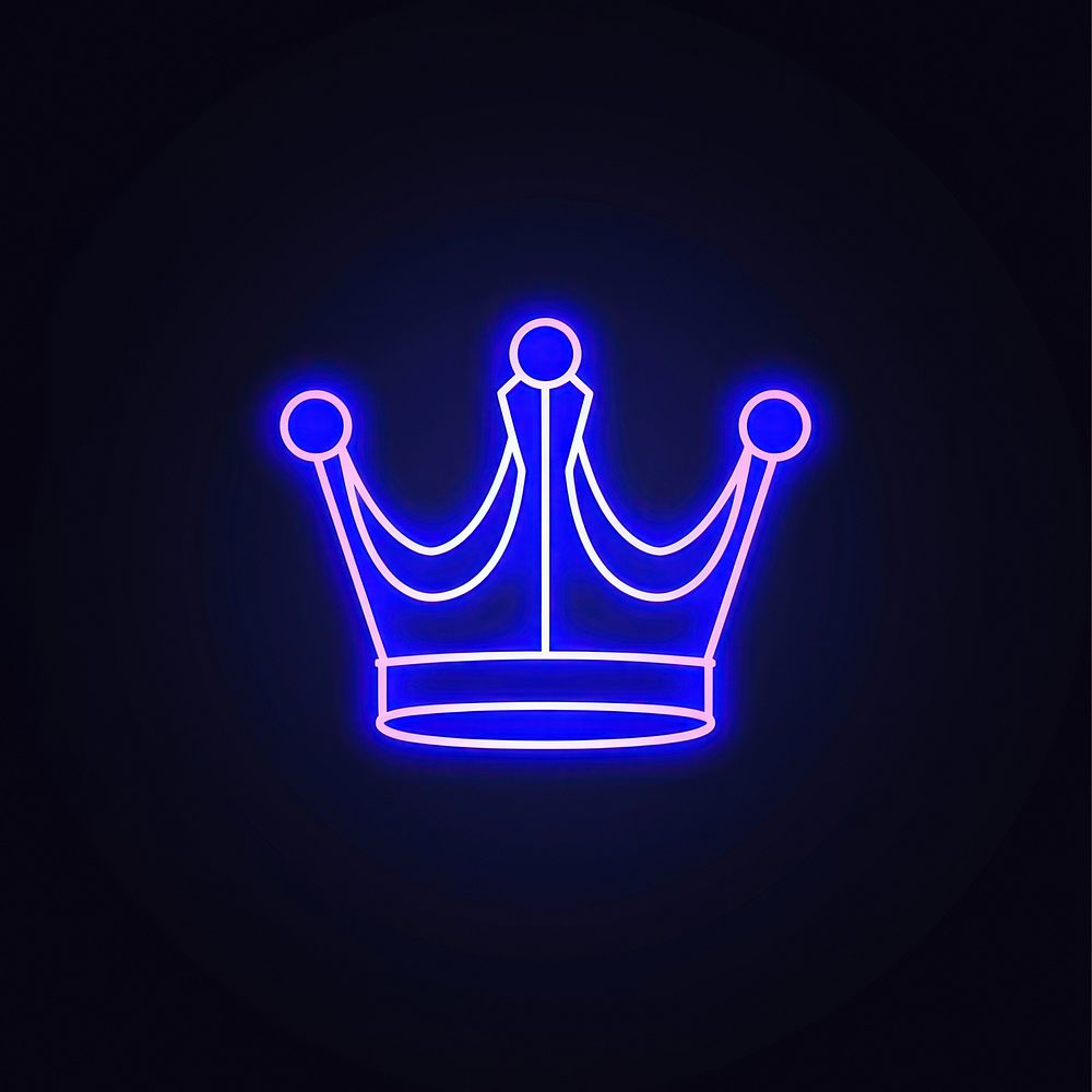 Line neon of crown icon accessories chandelier accessory.