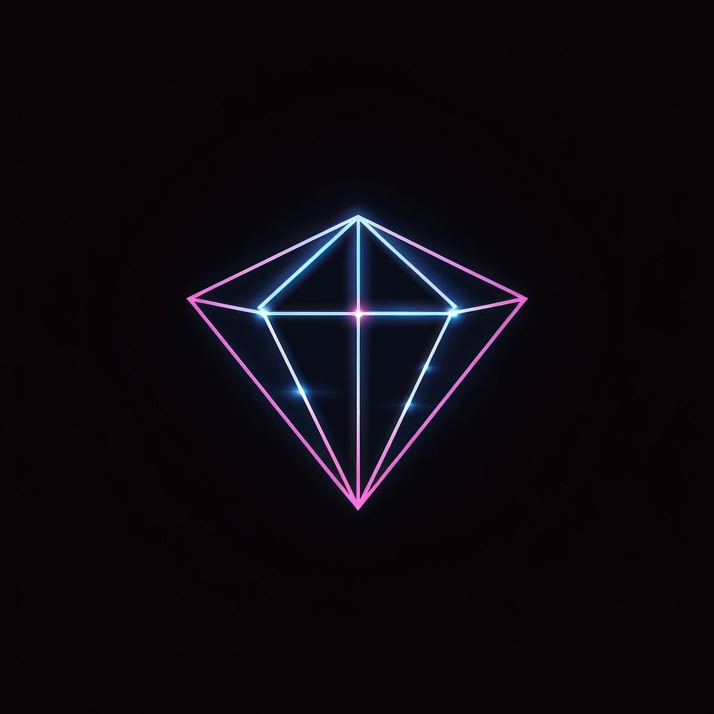 Line neon of diamond icon astronomy triangle outdoors.