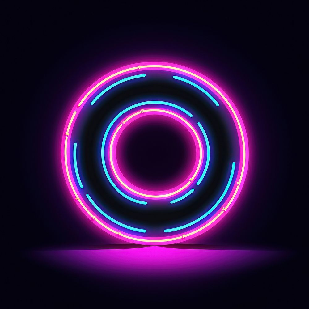 Neon purple light disk.