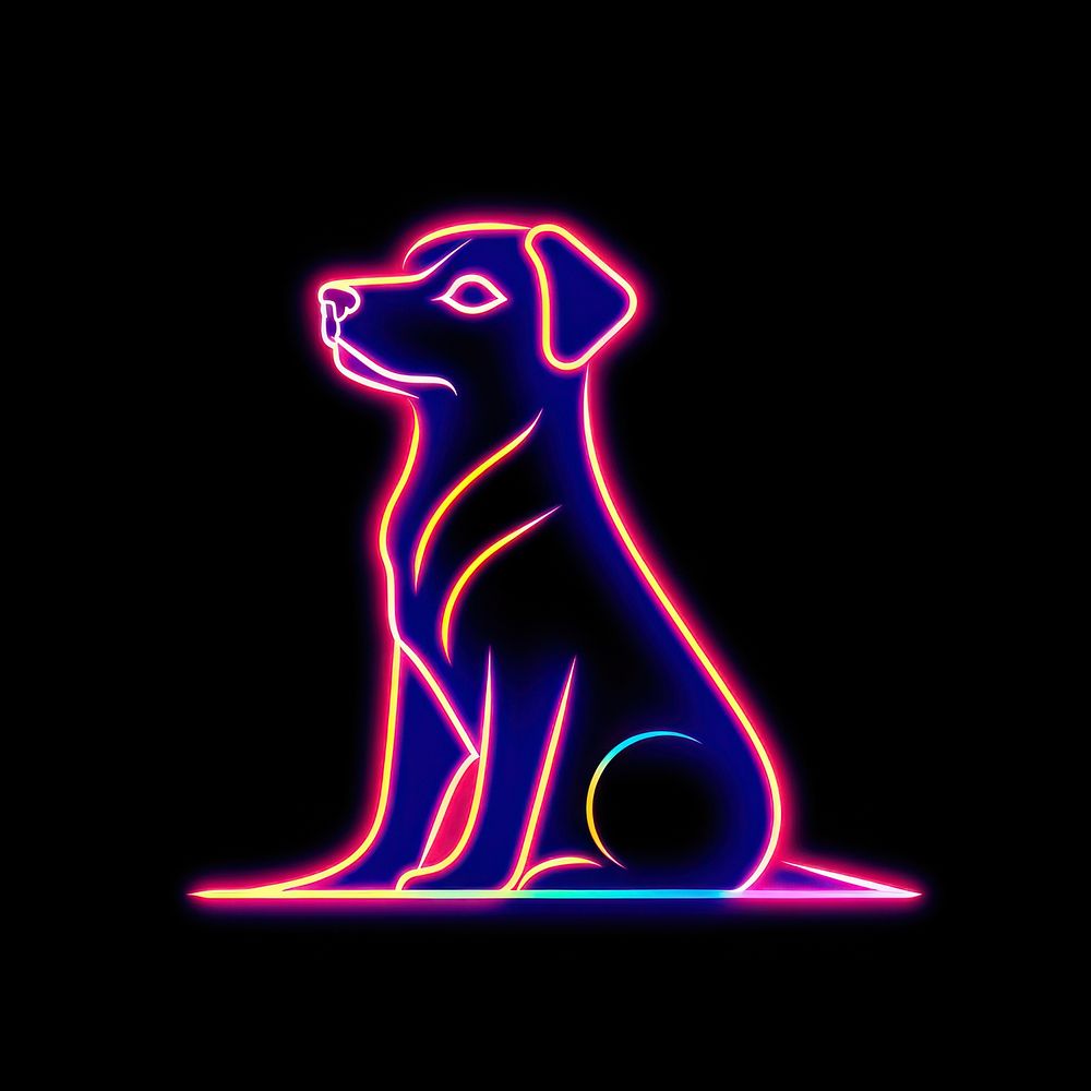 Line neon of dog icon astronomy outdoors lighting.