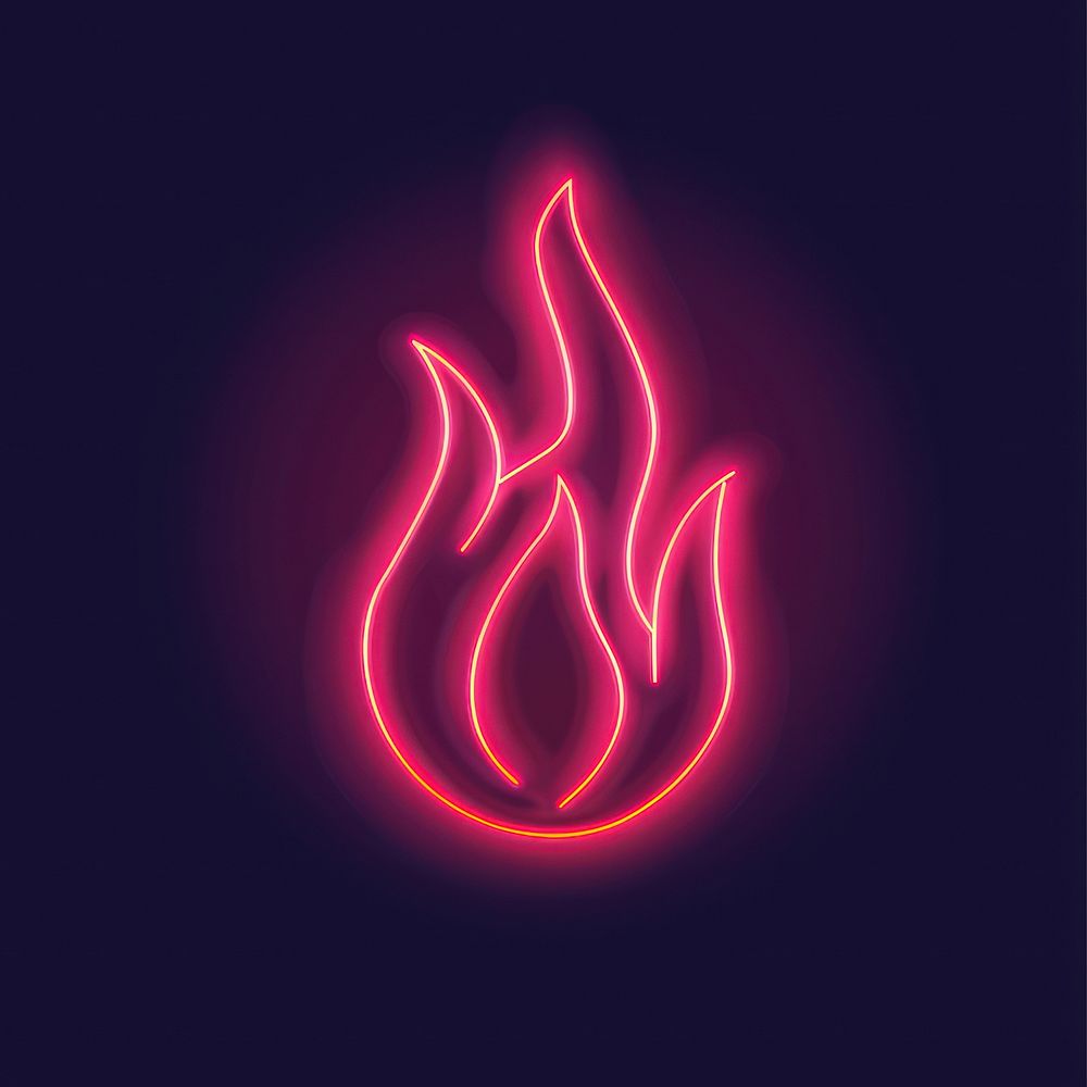 Line neon of fire icon astronomy lighting outdoors.
