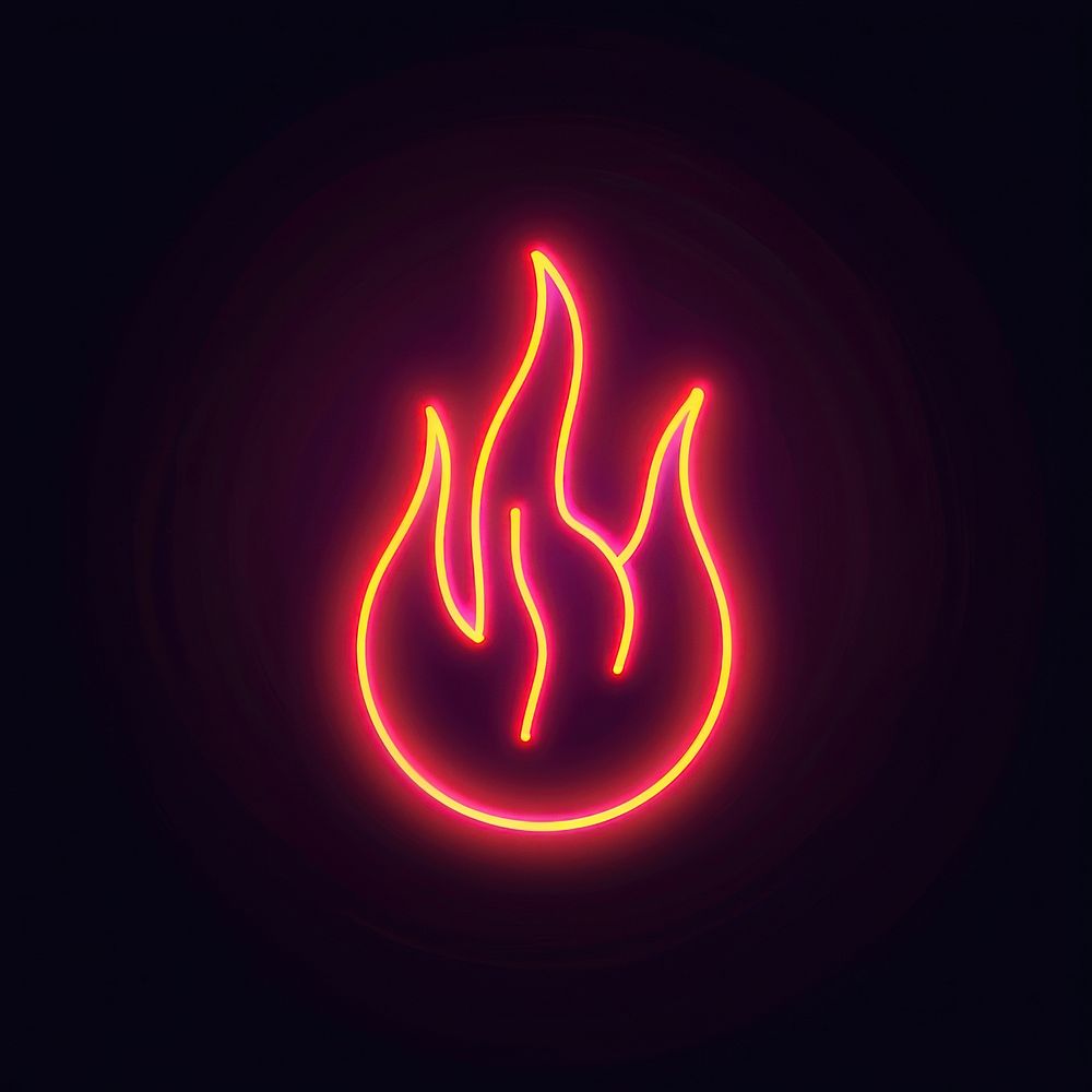 Line neon of fire icon astronomy outdoors lighting.