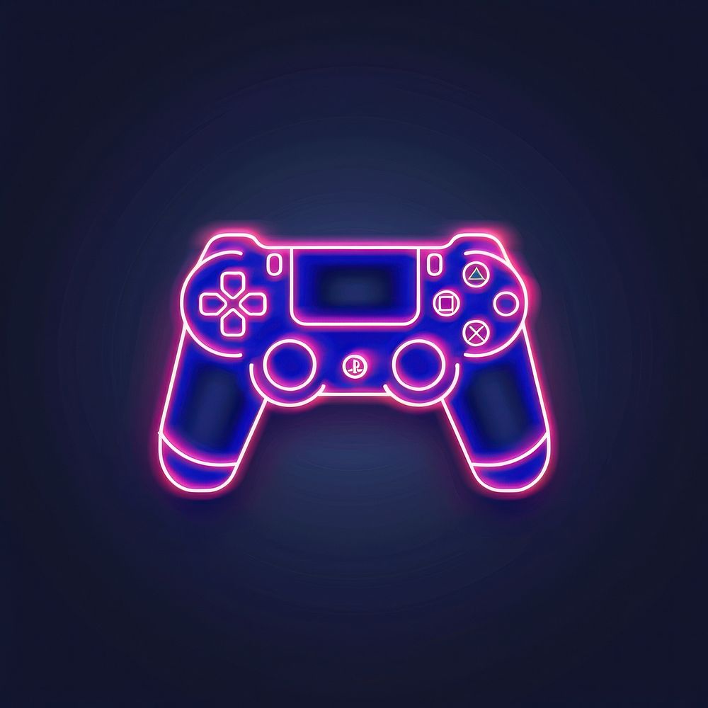Line neon of game stick icon electronics.