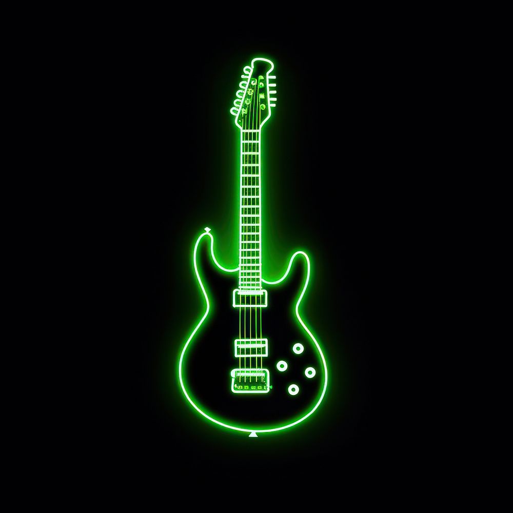 Line neon of guitar icon light musical instrument electric guitar.