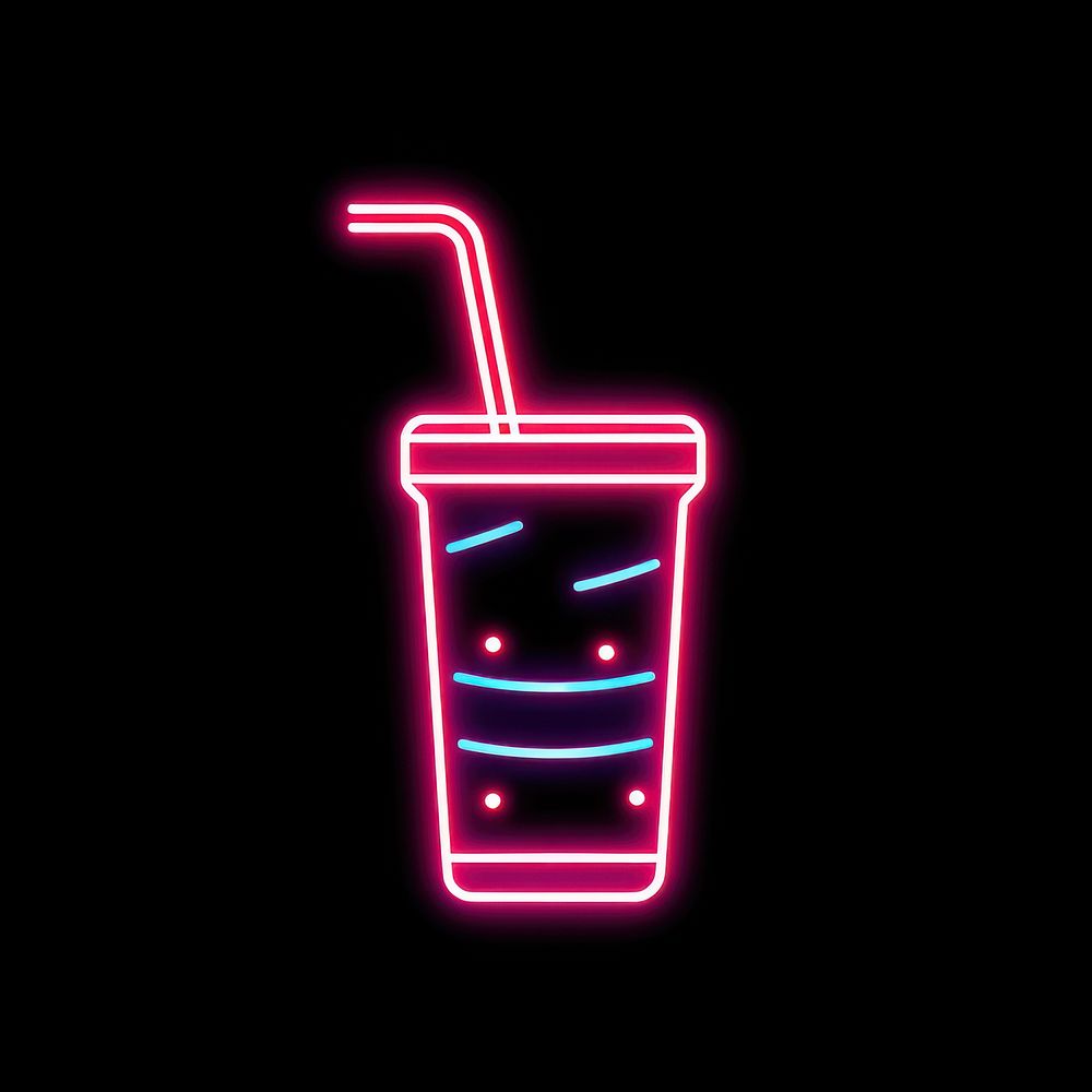 Line neon of soft drink icon dynamite weaponry light.