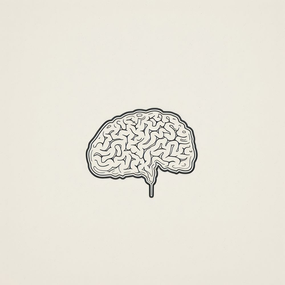 Brain icon illustrated outdoors drawing.