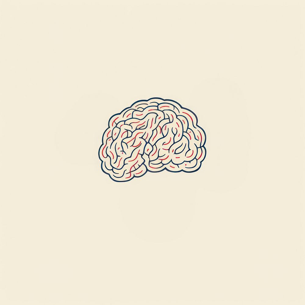 Brain icon text illustrated drawing.