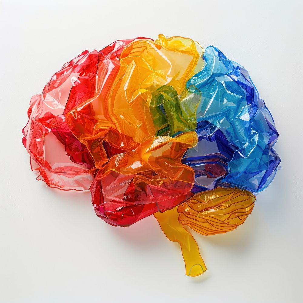 Brain made from polyethylene plastic confectionery clothing.