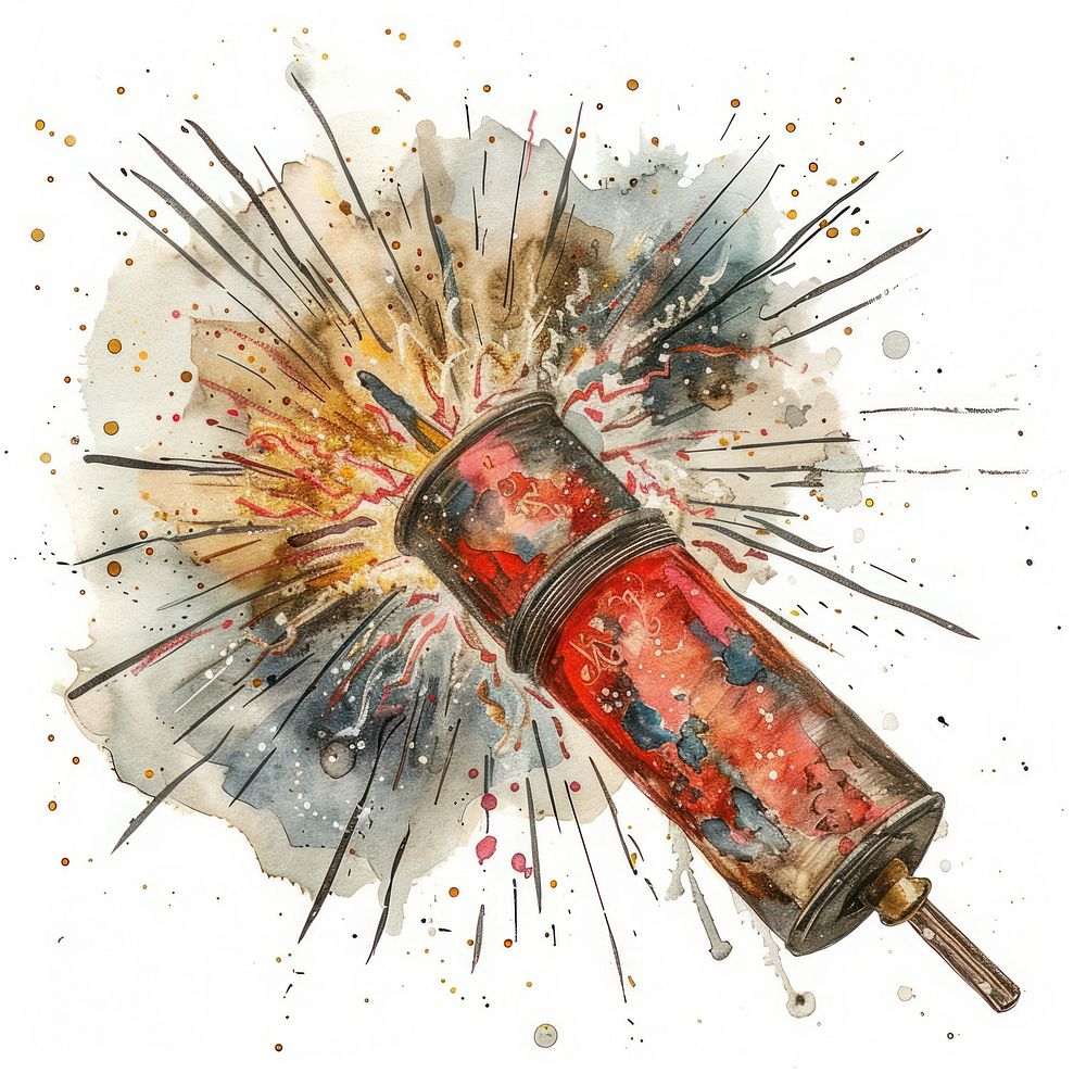Firecracker painting dynamite weaponry.