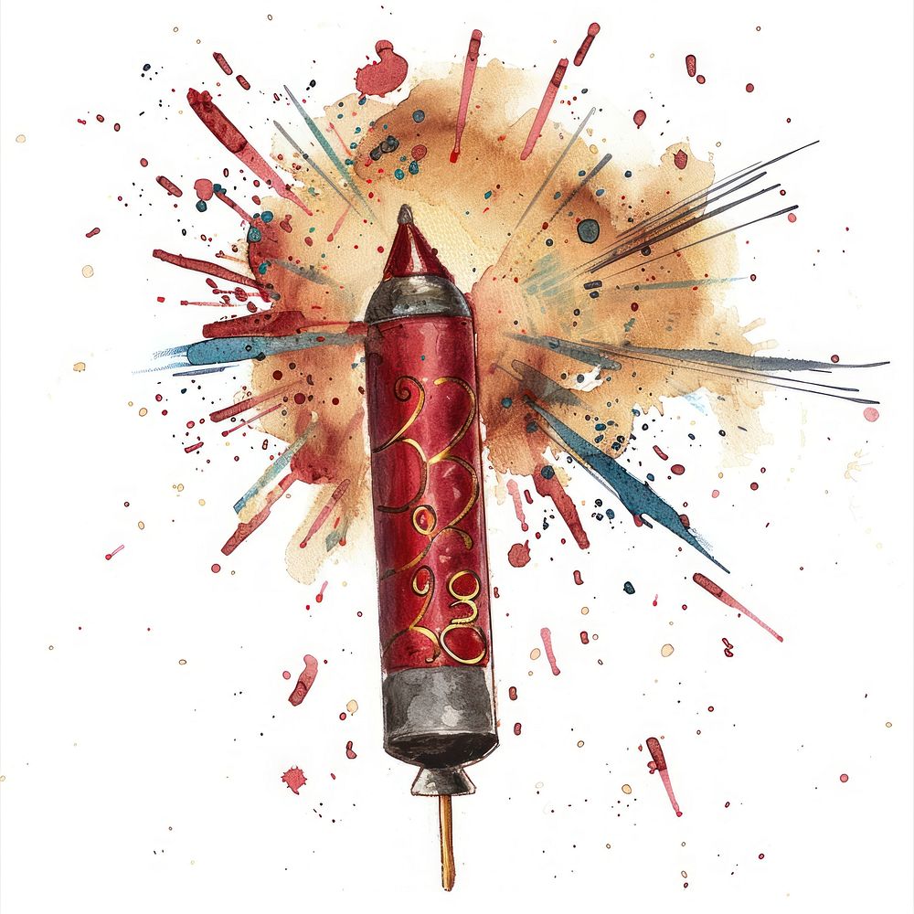 Firecracker weaponry pencil art.