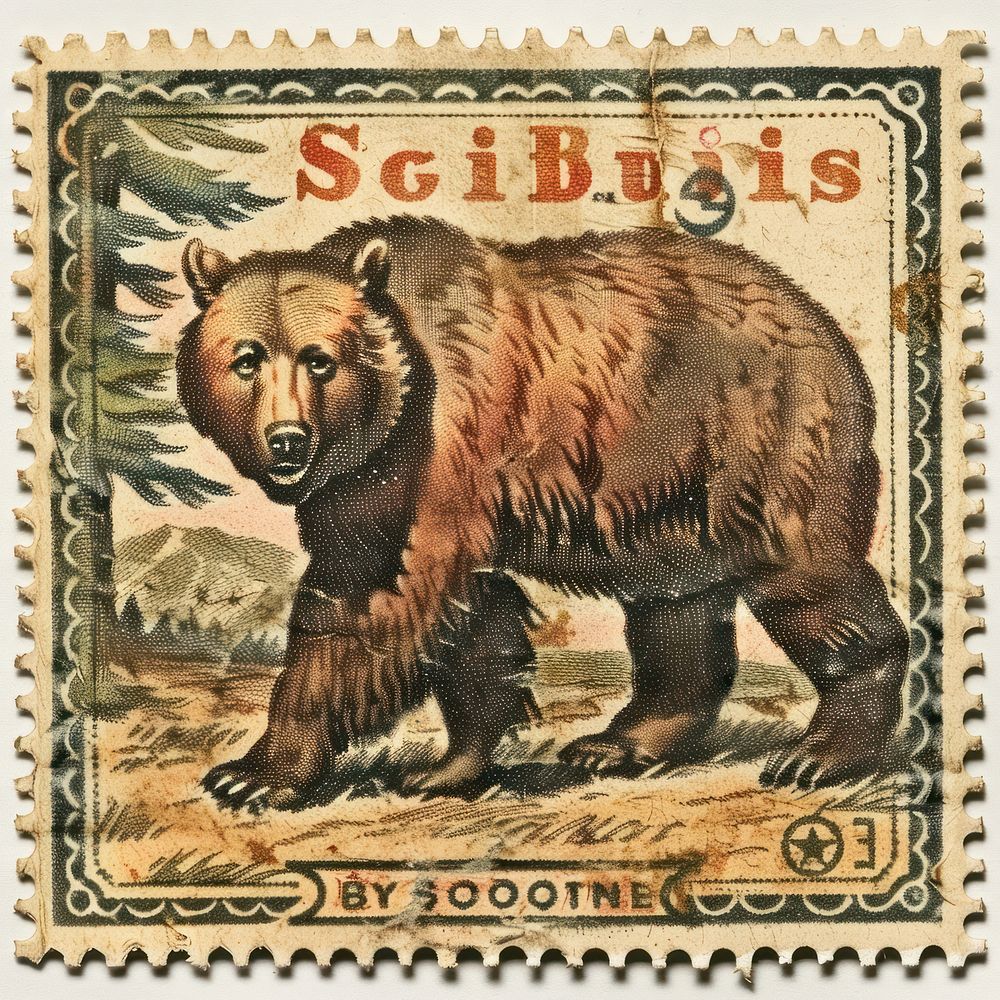 Vintage postage stamp with california blackboard wildlife animal.