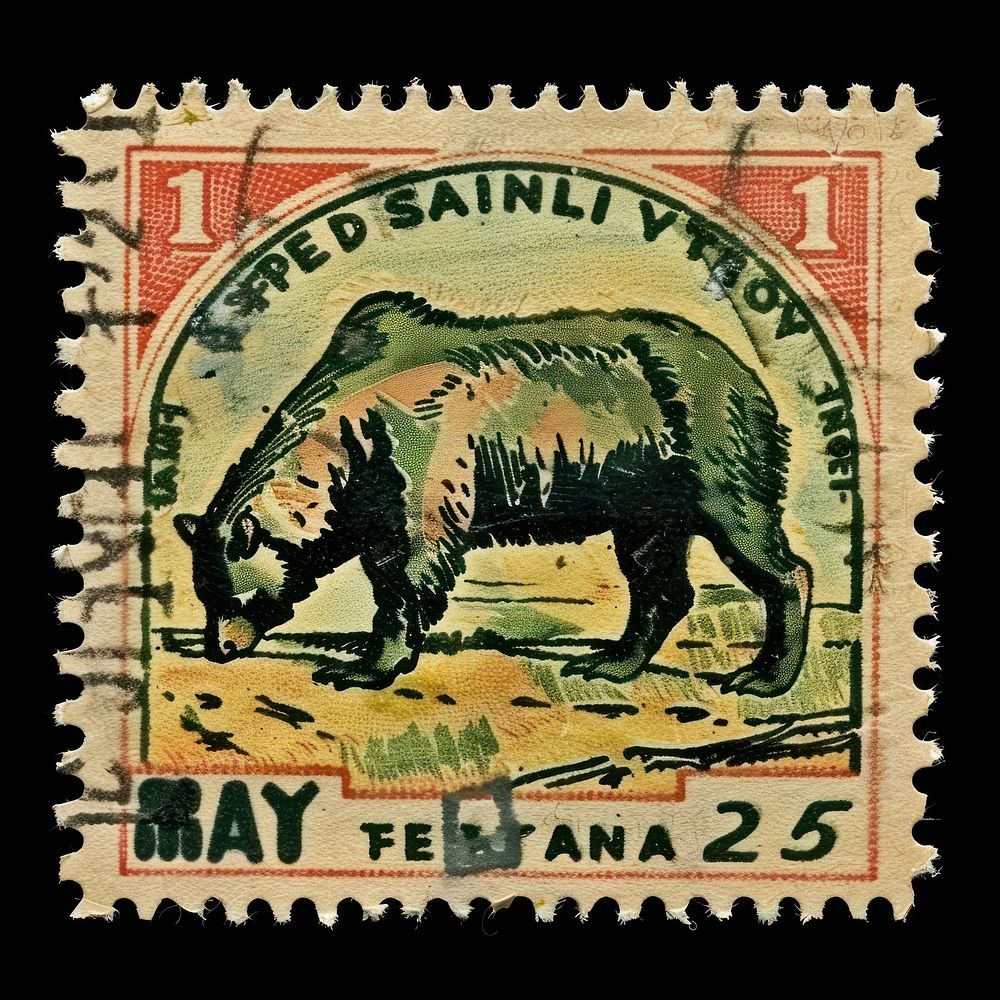 Vintage postage stamp with california blackboard wildlife animal.
