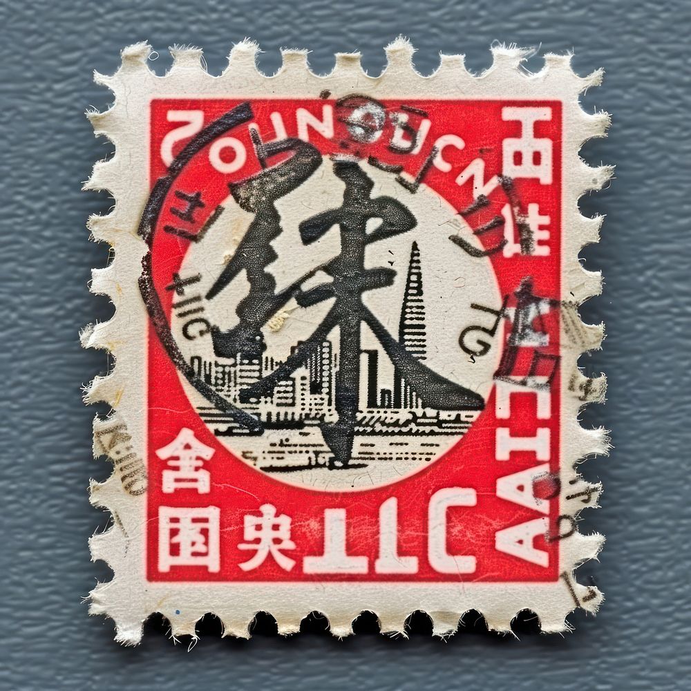 Vintage postage stamp with hong kong blackboard person human.
