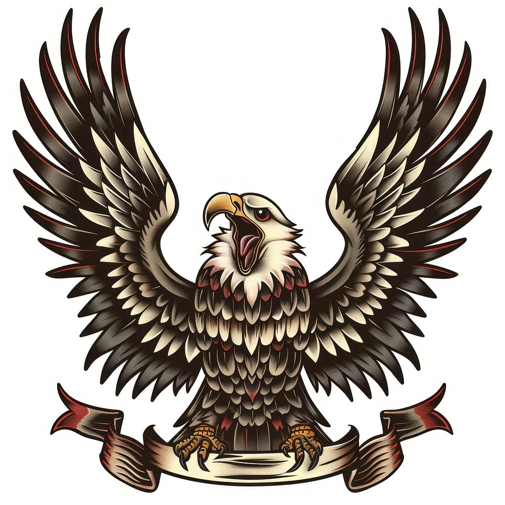 A fierce eagle vulture animal emblem.
