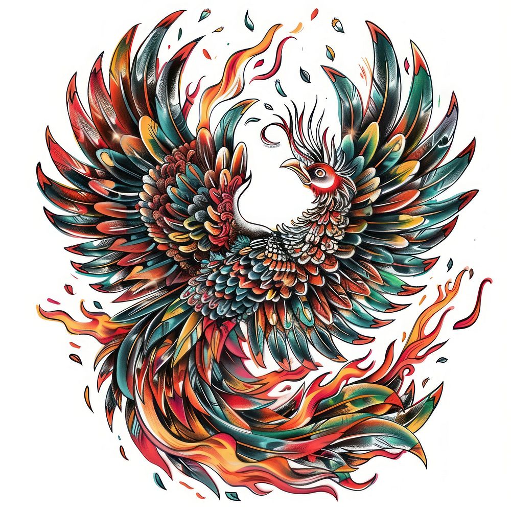 A phoenix illustrated graphics painting.