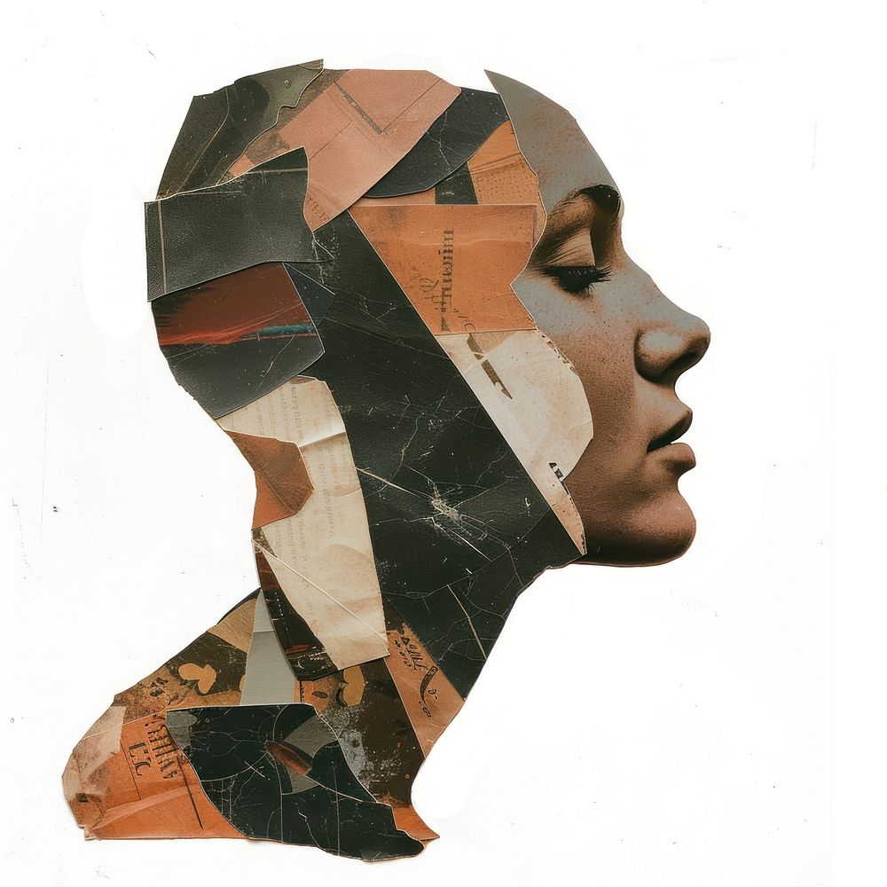 Mental illness collage person painting. | Free Photo Illustration