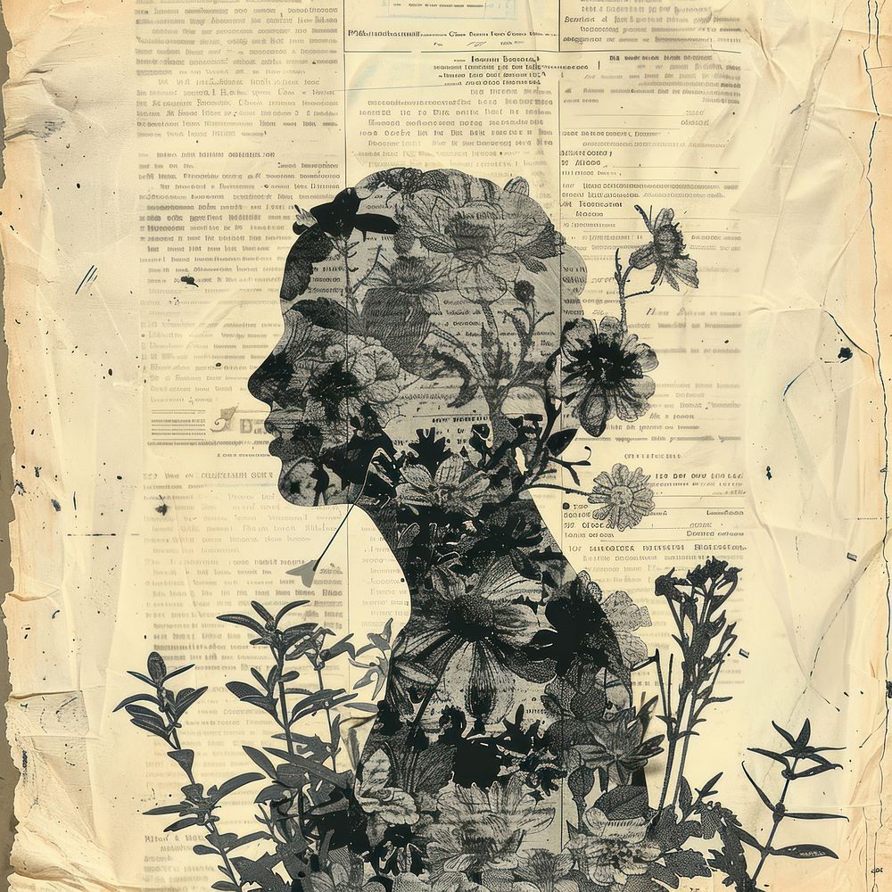 Psychopath collage herbs paper.