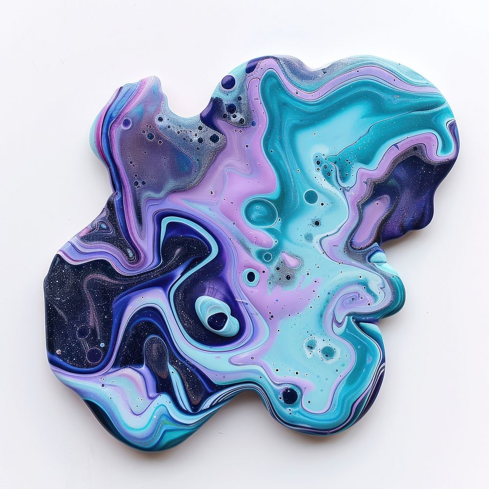 Acrylic pouring of Rorschach test accessories accessory gemstone.