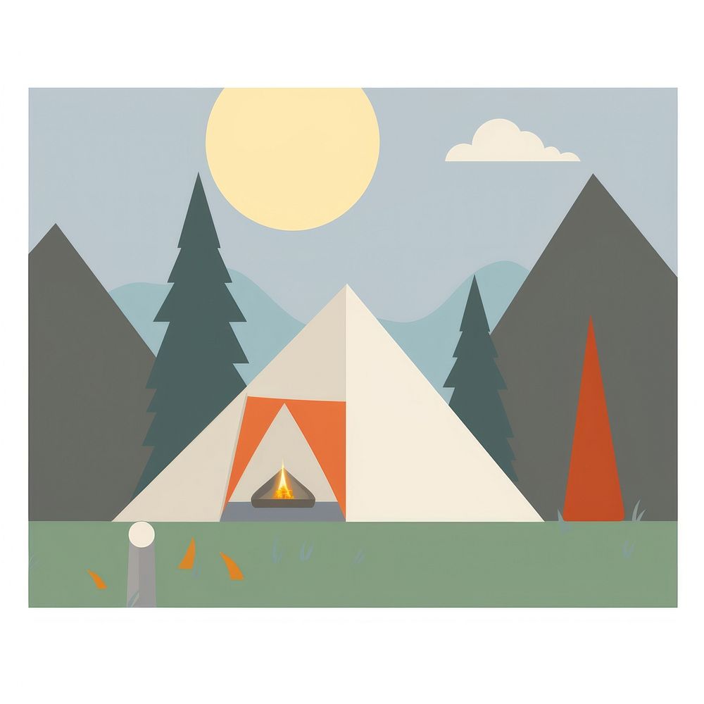 Camping triangle painting outdoors.