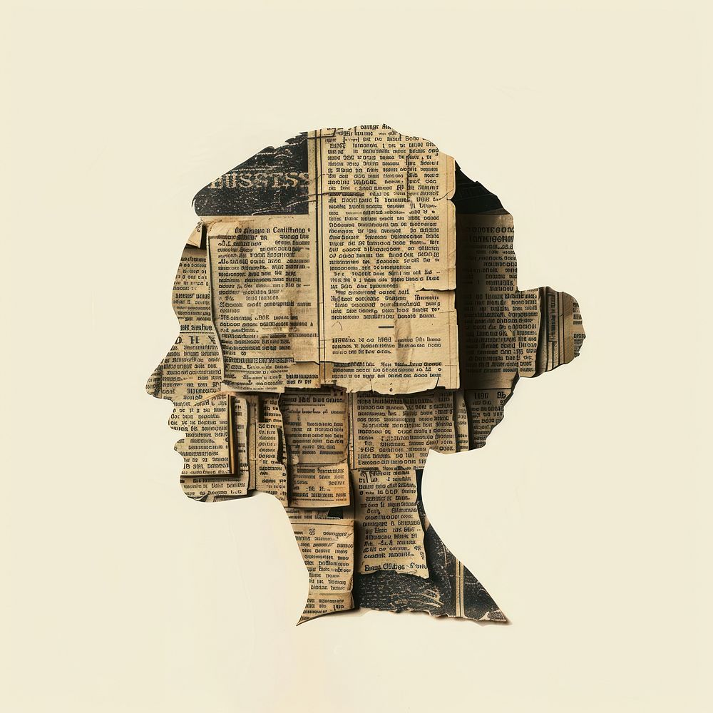 Mental illness paper art collage.