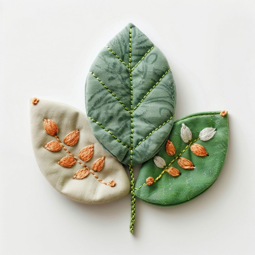Leaf shape pattern stitch embroidery.