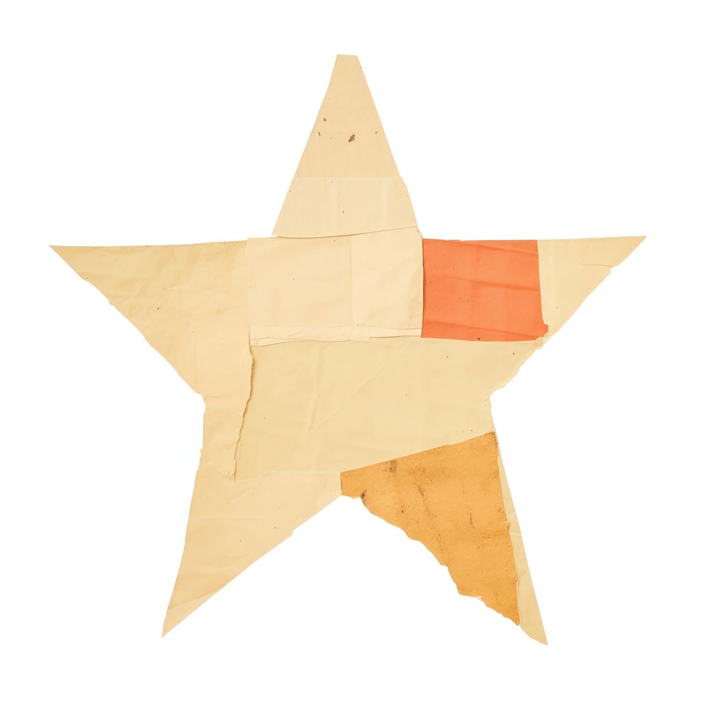 Star shape paper craft origami symbol cross.