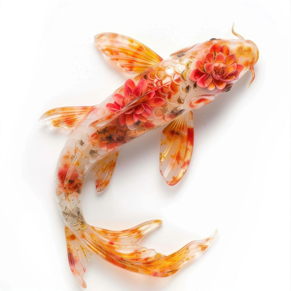 Flower resin Koi fish shaped koi animal shark.