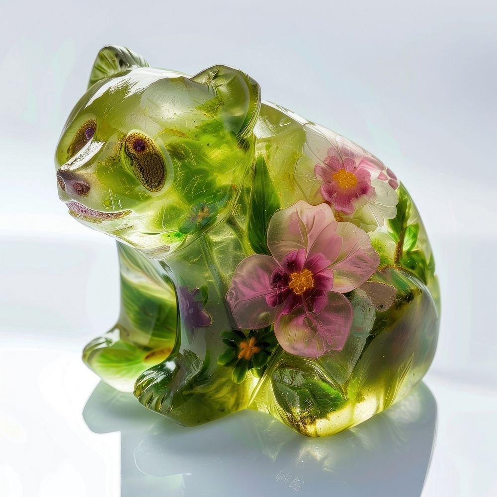 Flower resin Panda shaped art accessories accessory.